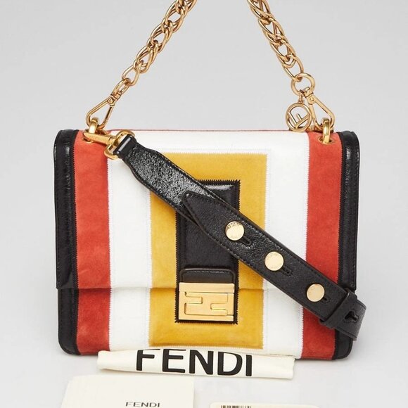 Fendi Multicolor Quilted Leather/Suede Kan U Shoulder Bag - Picture 2 of 10